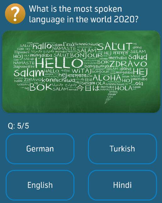 What is the most spoken language in the world 2020?