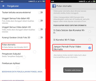 mematikan putar video otomatis facebook 