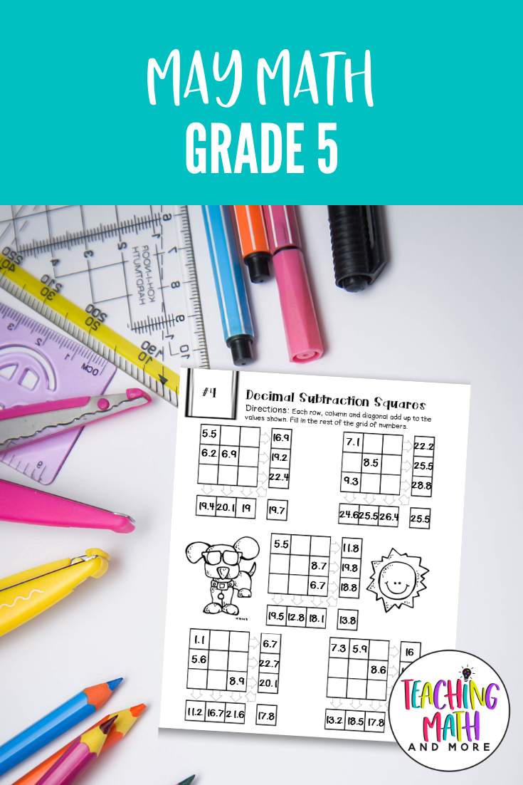 Kelly McCown: 5th Grade Math Worksheets for May