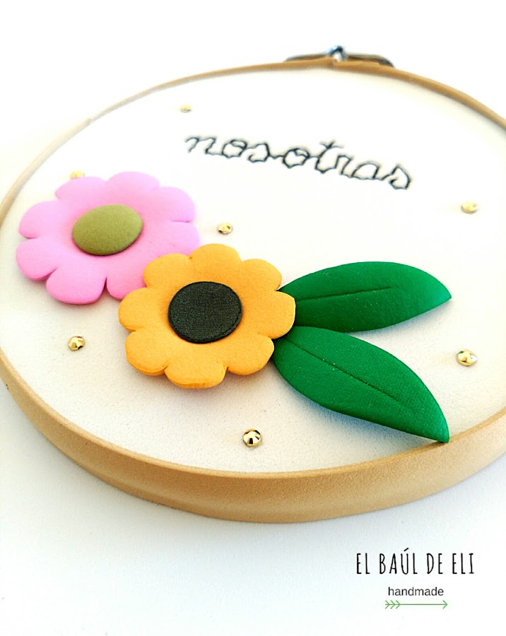 bastidor, diseño flores, goma eva