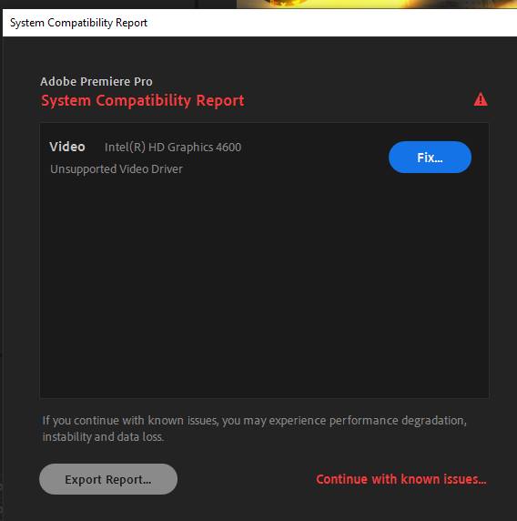 how to fix error graphics card not supported premiere pro cc master