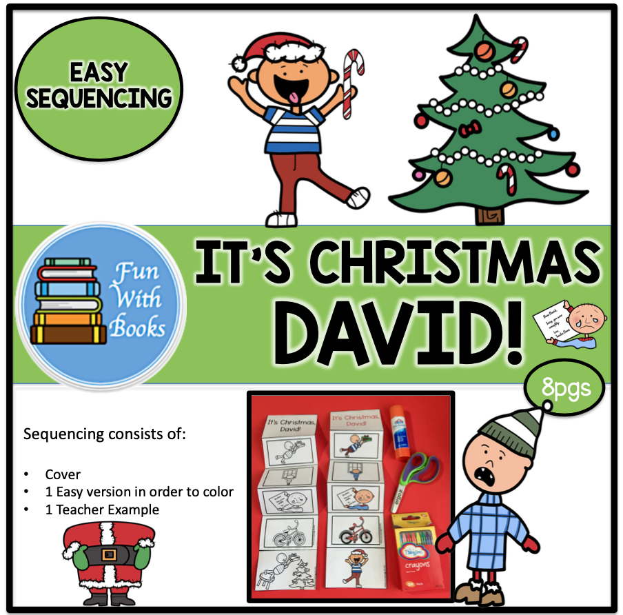 IT'S CHRISTMAS, DAVID! EASY SEQUENCING Book Units by Lynn