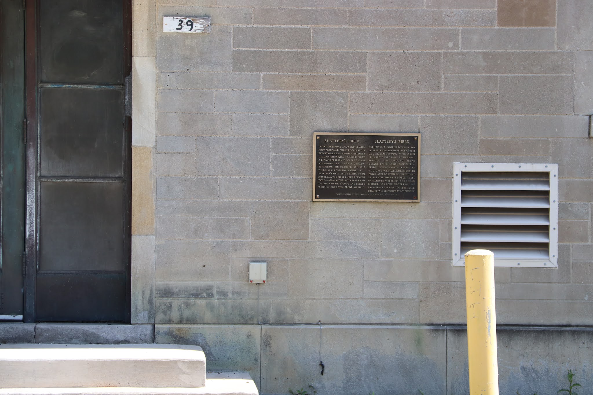 Memorials in Ottawa Slattery's Field Plaque