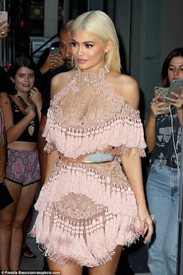 1a5 Kylie Jenner dazzles at Harper's Bazaar party in a stunning Balmain dress