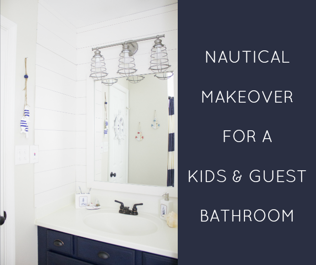 A nautical bathroom makeover that's perfect for both kids and guests.
