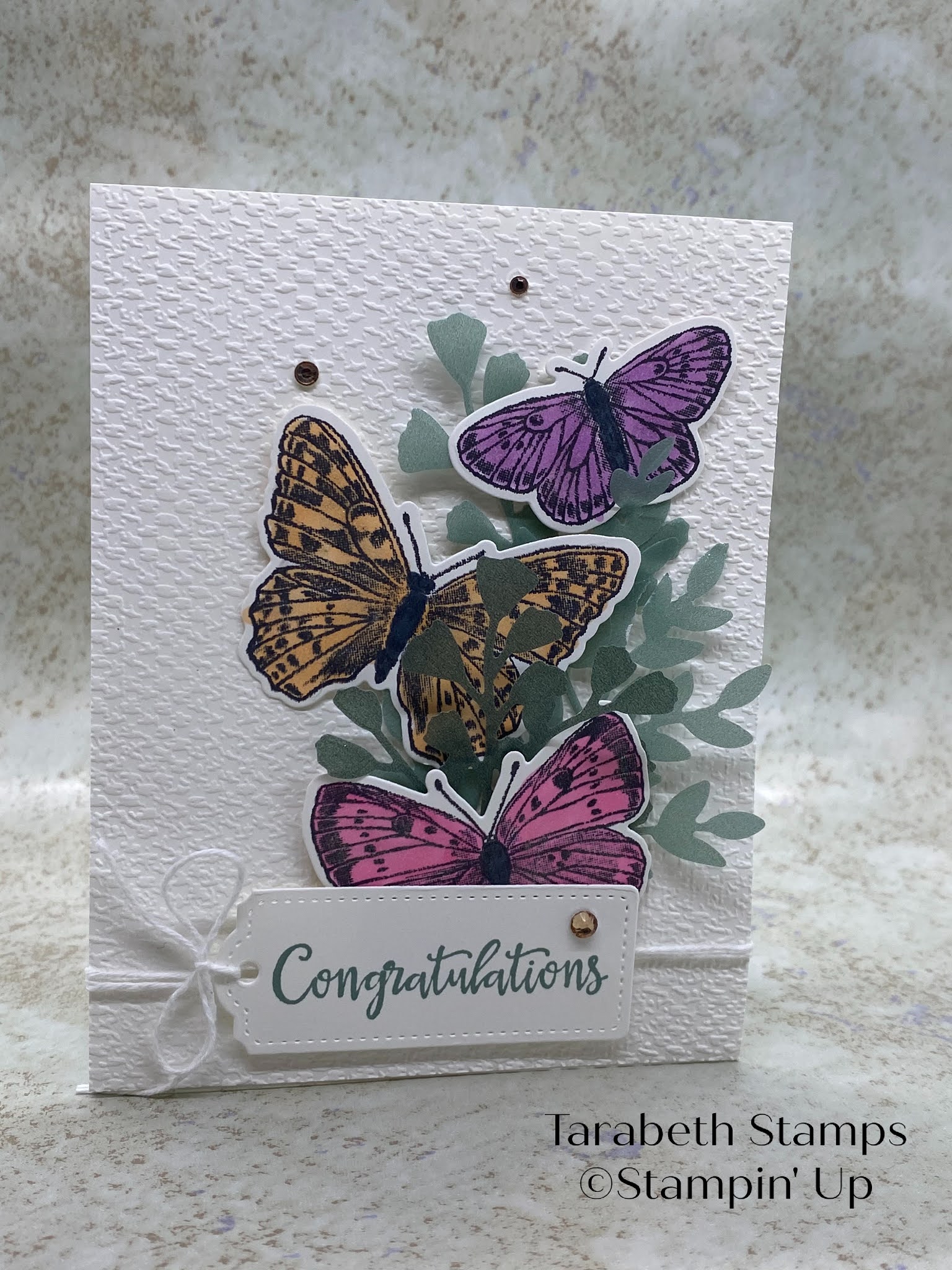 Tarabeth Stamps Stampin' Up Butterfly Brilliance Congratulations Card