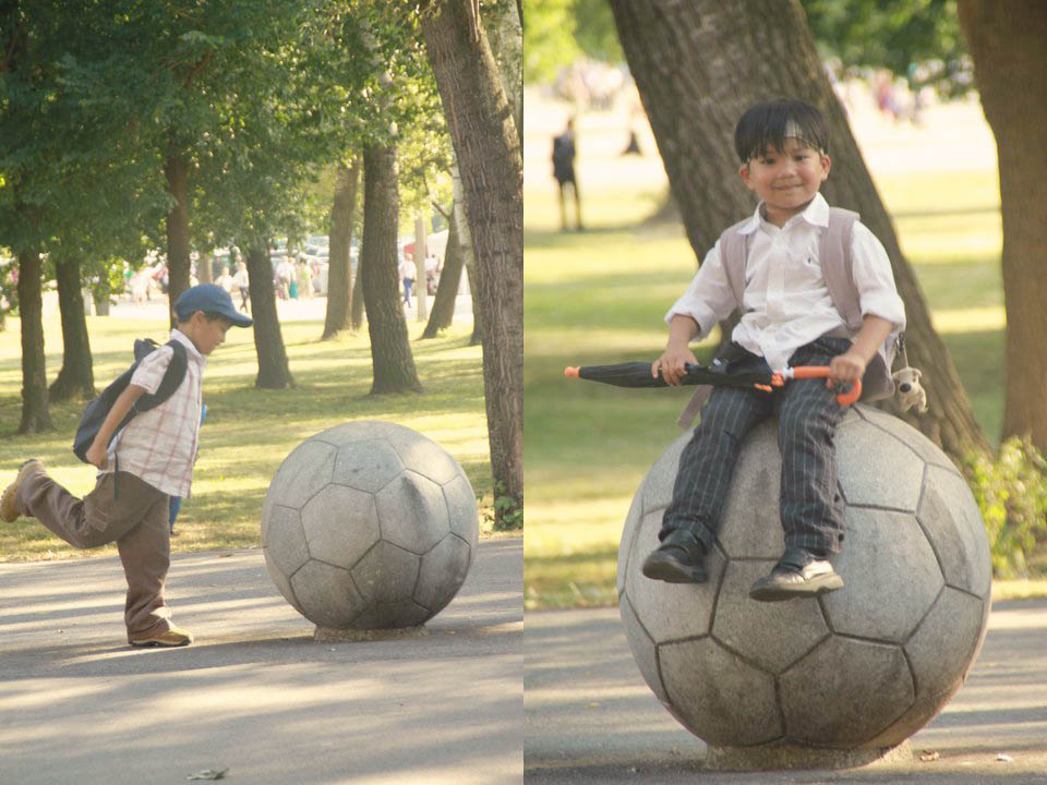 stone football, kids soccer