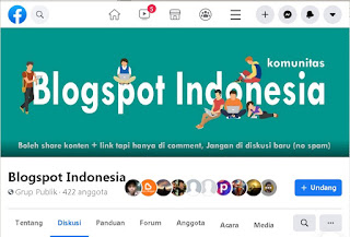 Tampilan screenshot Blogspot Indonesia yang focus membicarakan blogging dengan Blogspot milik Google