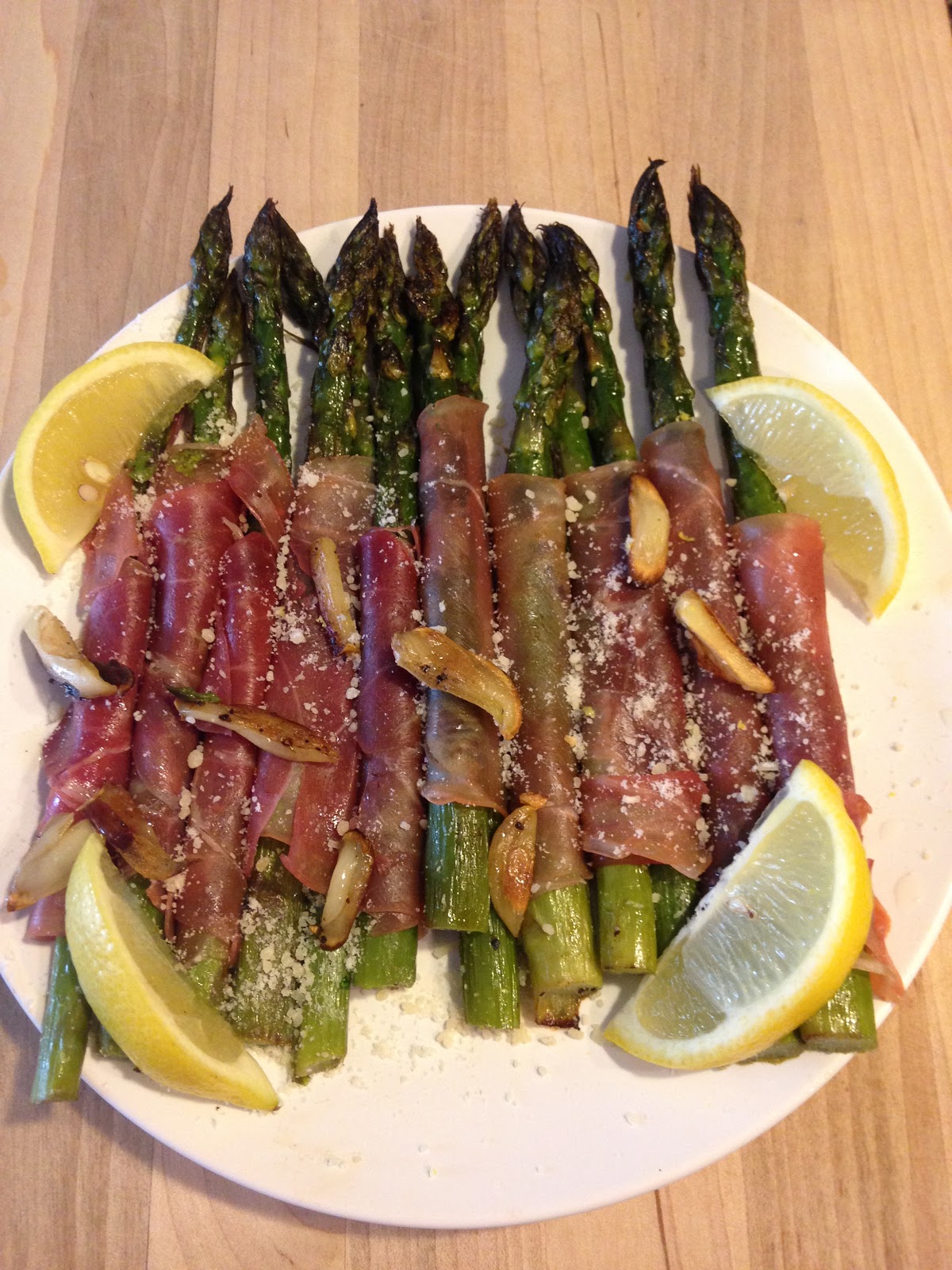 The Recovery Kitchen Asparagus wrapped in Prosciutto