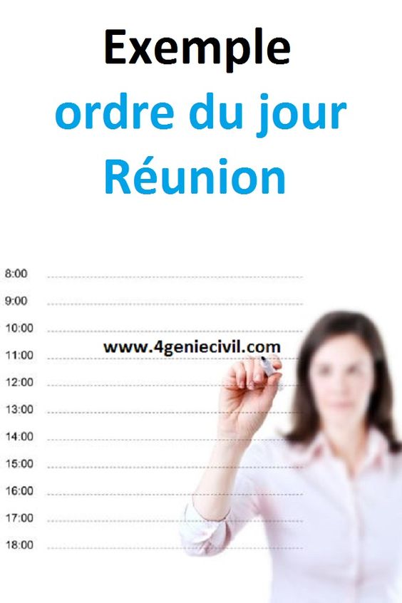 Télécharger exemple d'ordre du jour type - en feuille excel - de réunion de chantier à fréquence hebdomadaire et mensuelle :