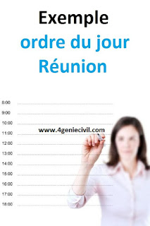 Ordre du jour type - réunions chantier hebdomadaire et mensuelle - en excel