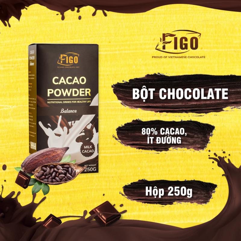 Combo 4 Hộp Bột Socola 80% Cacao Ít Đường Gây Nghiện FIGO 250g
