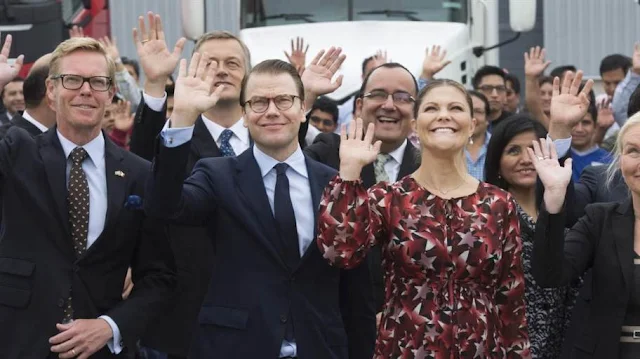 Crown Princess Victoria and Daniel visited in the morning the Volvo headquarters,