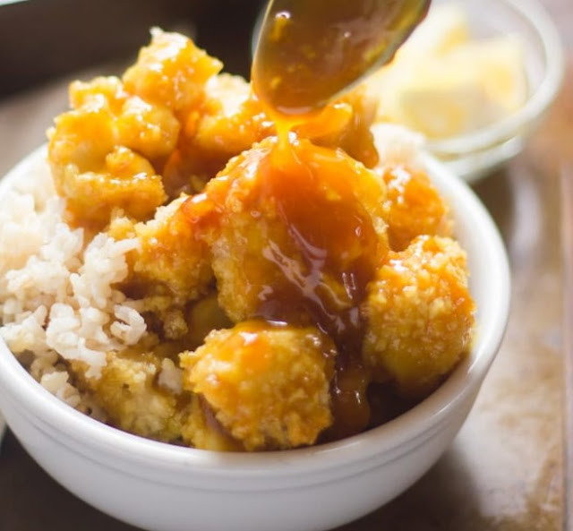 Sticky Lemon Cauliflower #vegan #recipes