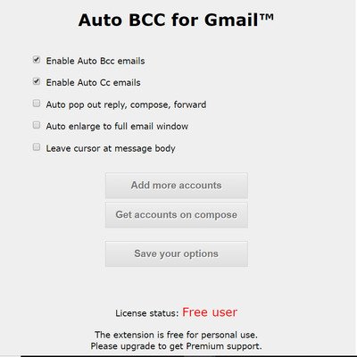 Automatisch CC & BCC alle e-mails in Gmail