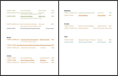 Concept Design Academy: CDA Spring 2020 Schedule Preview~!!! Concept Design Academy: CDA Spring 2020 Schedule Preview~!!!