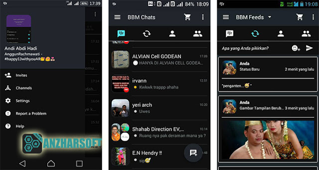 BBM Dark Material Design Beta v2.9.0 Tema BL4CK