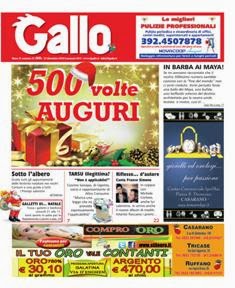 Il Gallo (Edizione Nord Salento) 500/NS (2012-27) - 22 Dicembre 2012 | TRUE PDF | Quindicinale | Informazione Locale | Politica | Società | Sport
Informazione, News, Cronaca, Attualità, Sport, Convegni, Mostre, Cinema di Lecce e del Salento.