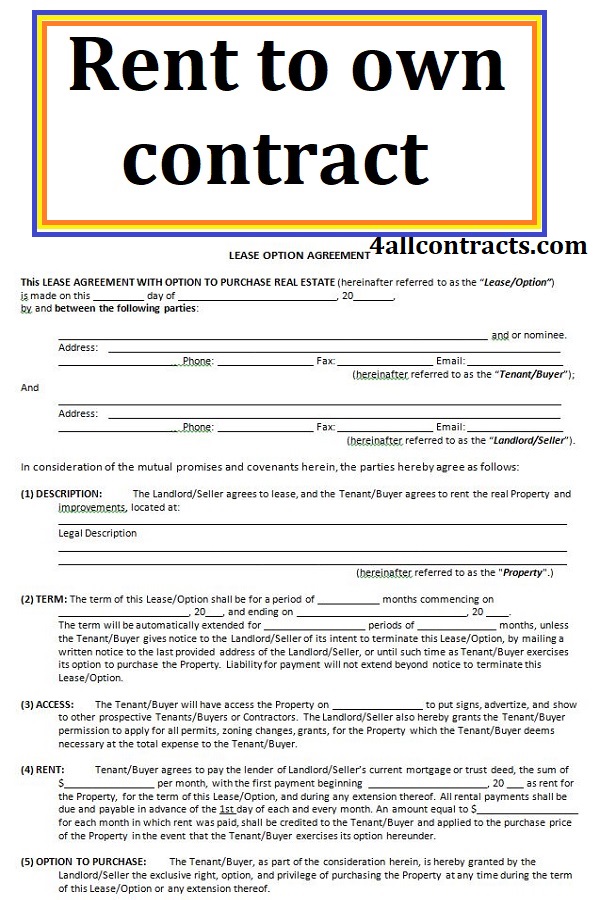 Does A Rent To Own Contract Need To Be Notarized