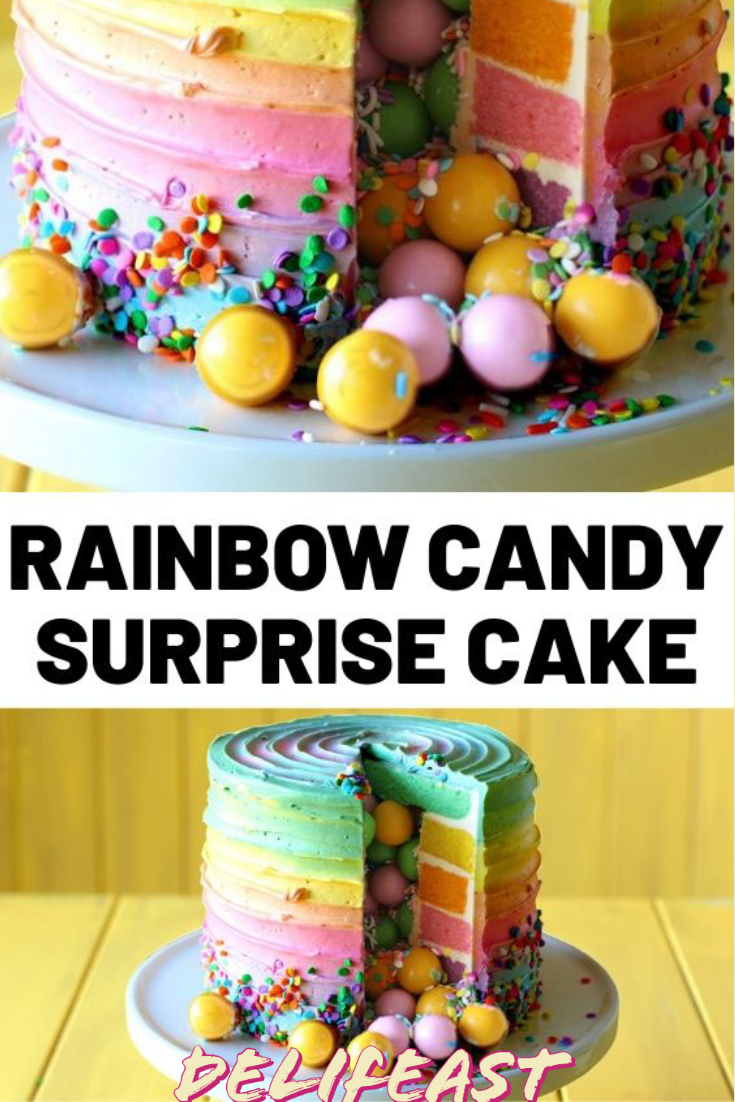 RAINBOW CANDY SURPRISE CAKE