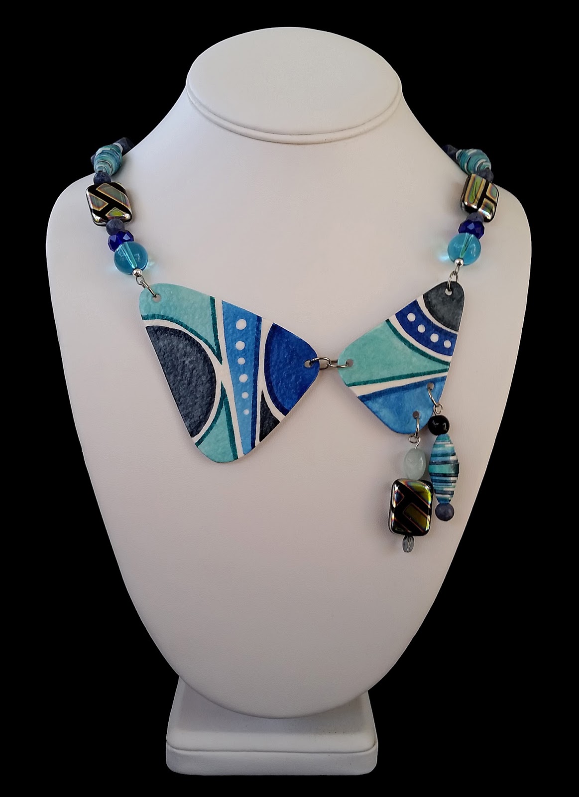 POP ART DIVA LAND BLUE & TURQUOISE CONTEMPORARY ORIGINAL HAND PAINTED