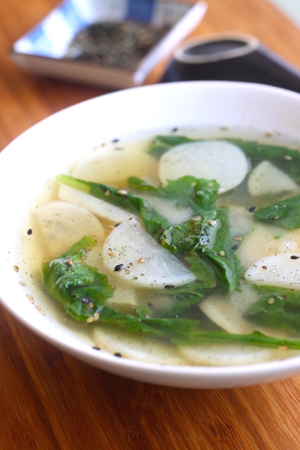 Miso Soup with Japanese Turnips by SeasonWithSpice.com