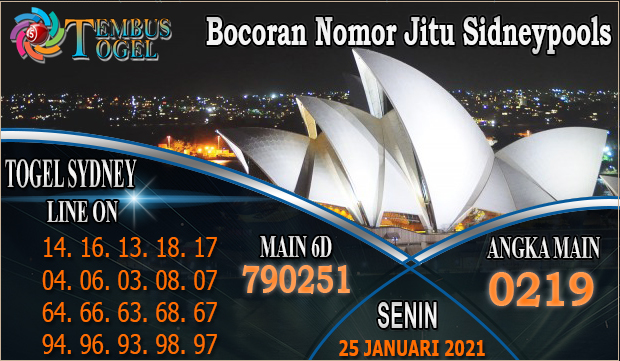 Bocoran Nomor Jitu Sidneypools Hari Senin 25 Januari 2021