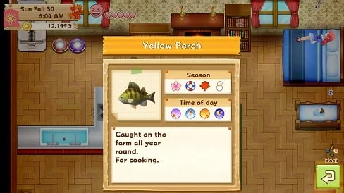 Harvest Moon: Light of Hope How to Get Yellow Perch