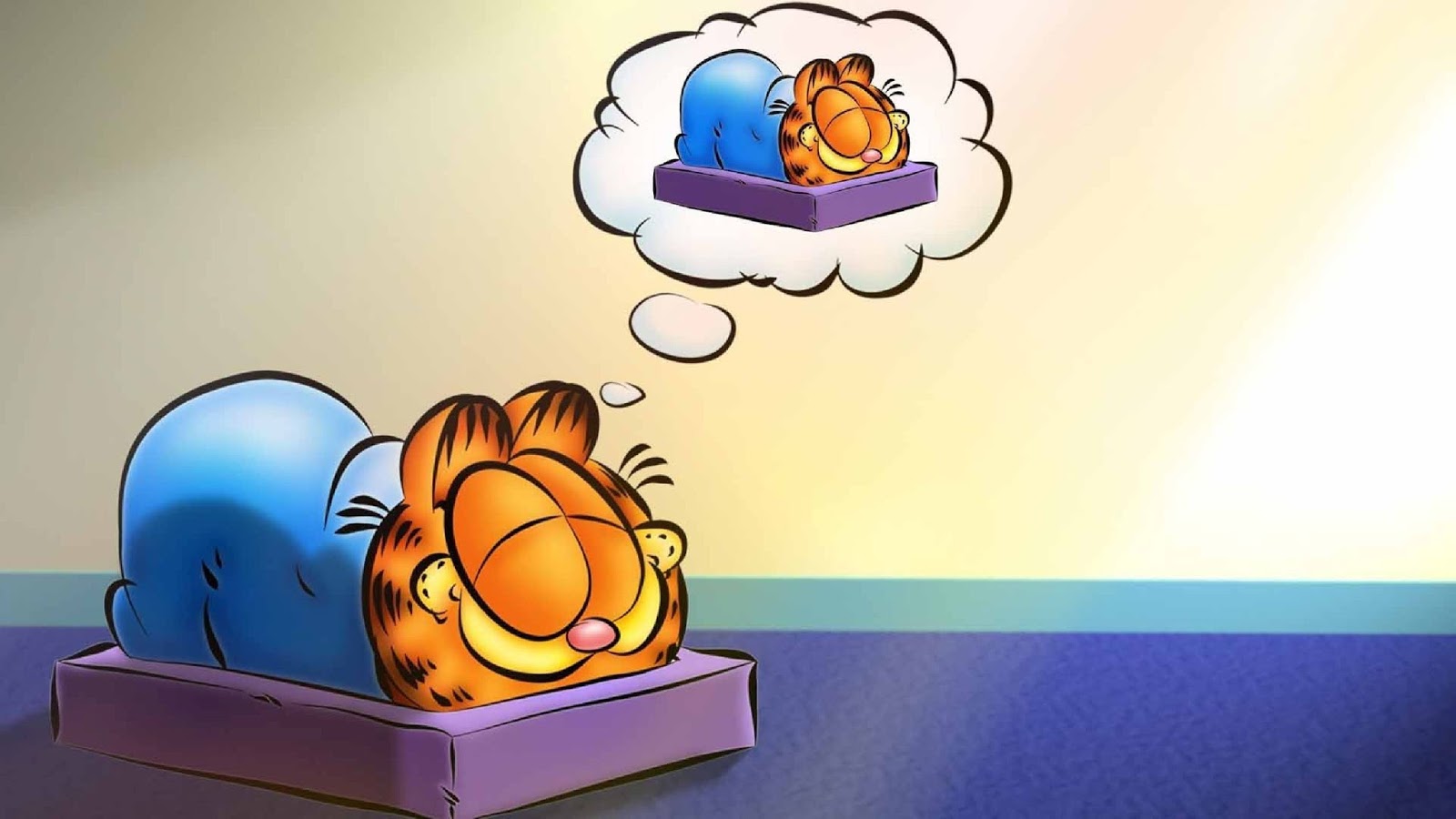 Gambar Animasi Lucu Kata Terlengkap Dpmenarik Wallpaper Garfield Bermimpi Kartun