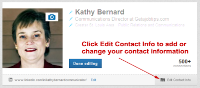 edit LinkedIn contact information, LinkedIn contact info,