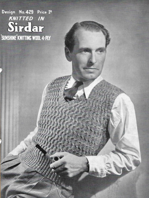 The Vintage Pattern Files: Free 1940's Knitting Pattern - Mens Coil Stitch Pullover The Vintage Pattern Files: Free 1940's Knitting Pattern - Mens Coil Stitch Pullover