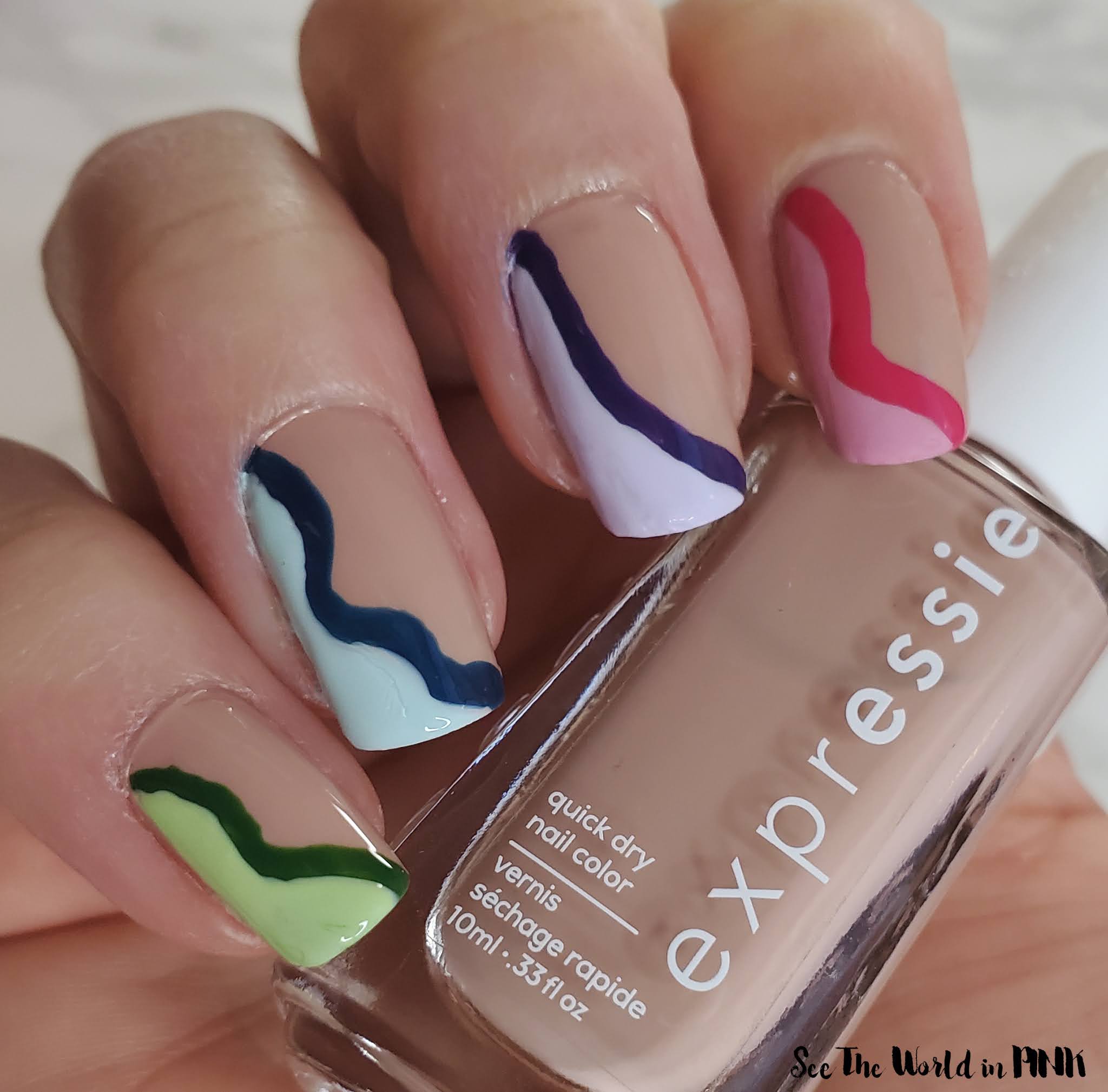 Manicure Monday "Negative Space" Squiggly Line French Mani See the