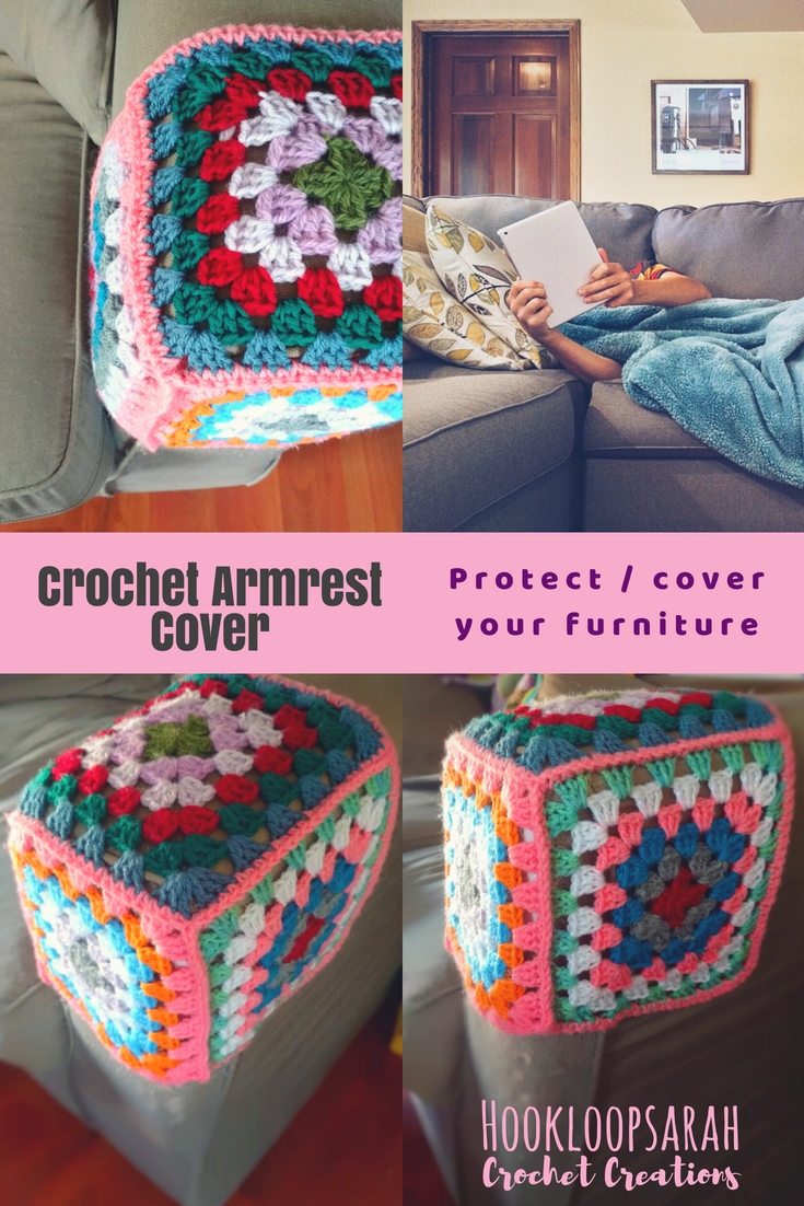 Crochet armrest cover