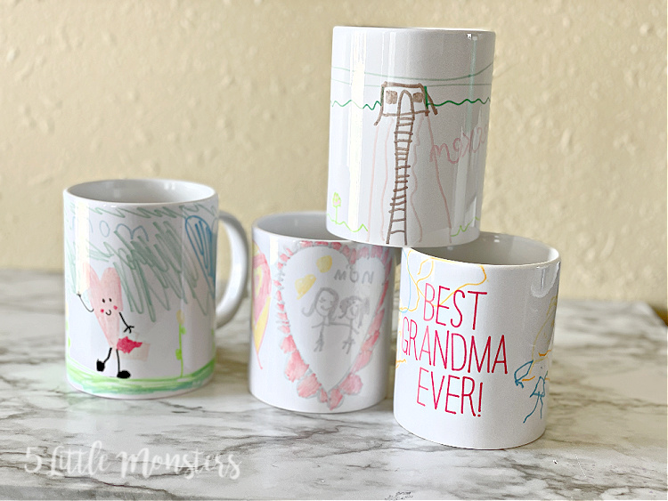 5 Little Monsters: Infusible Ink Mugs with Children's Artwork