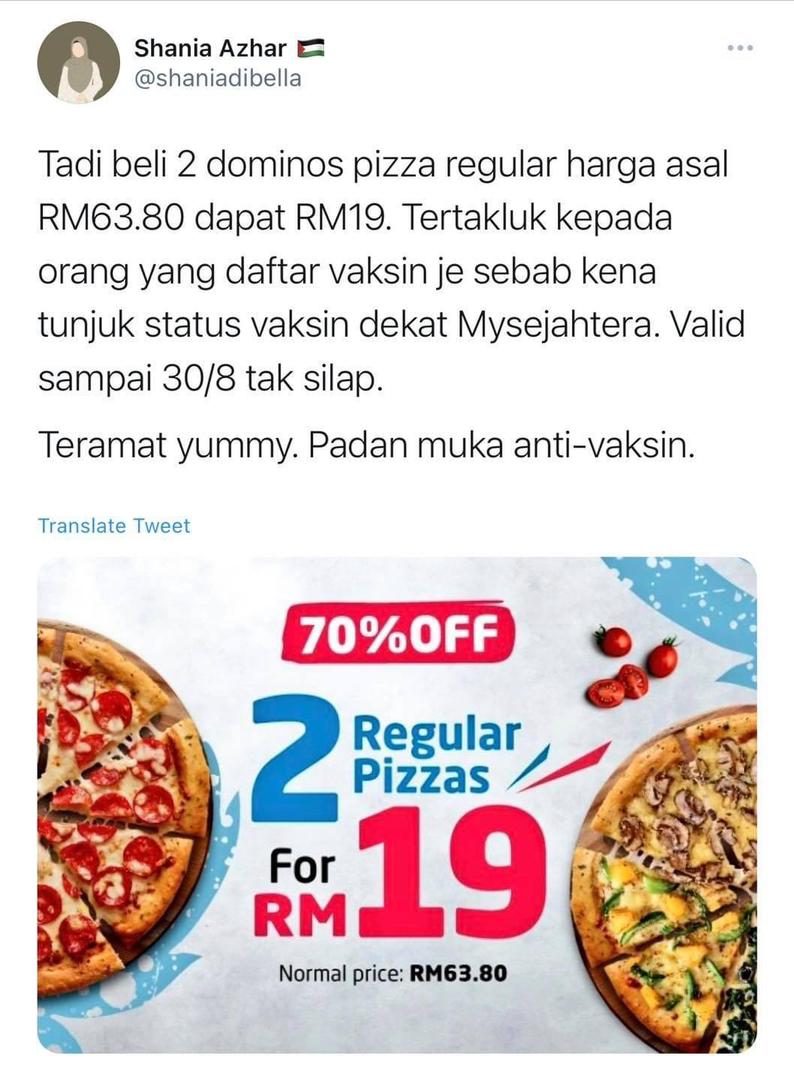 Dominos myvax Domino's Offer