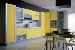 modern yellow kitchen cabinets design