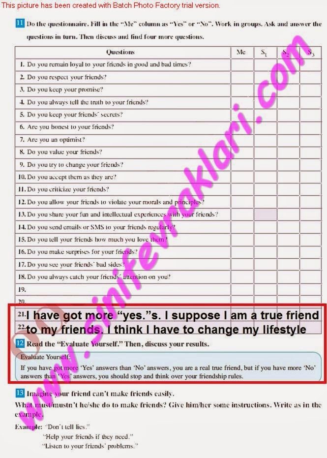 8.SINIF İNGİLİZCE DİKEY YAYINLARI DERS KİTABI CEVAPLARI SAYFA 14 - Ders