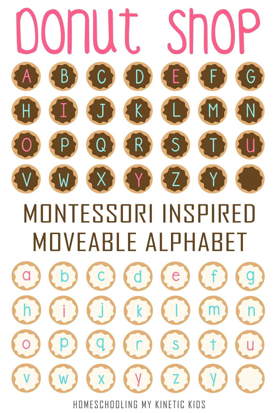Donut moveable alphabet and matching game Donut moveable alphabet and matching game