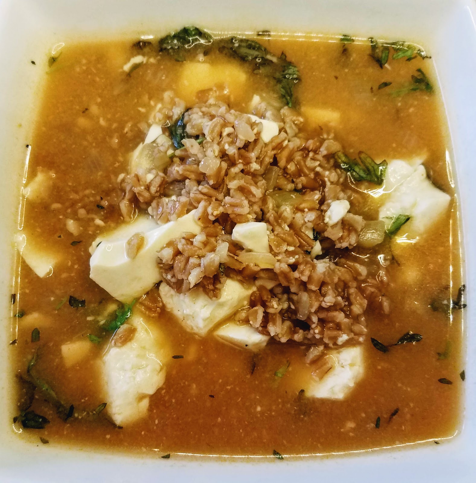 Spicy Tofu + Mizuna Soup