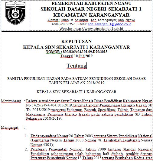 Contoh Sk Penulisan Ijazah Tahun 2019 Kaskus