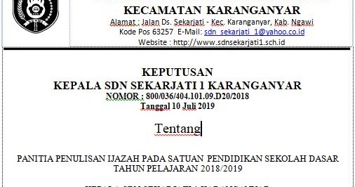 Contoh Sk Penulisan Ijazah
