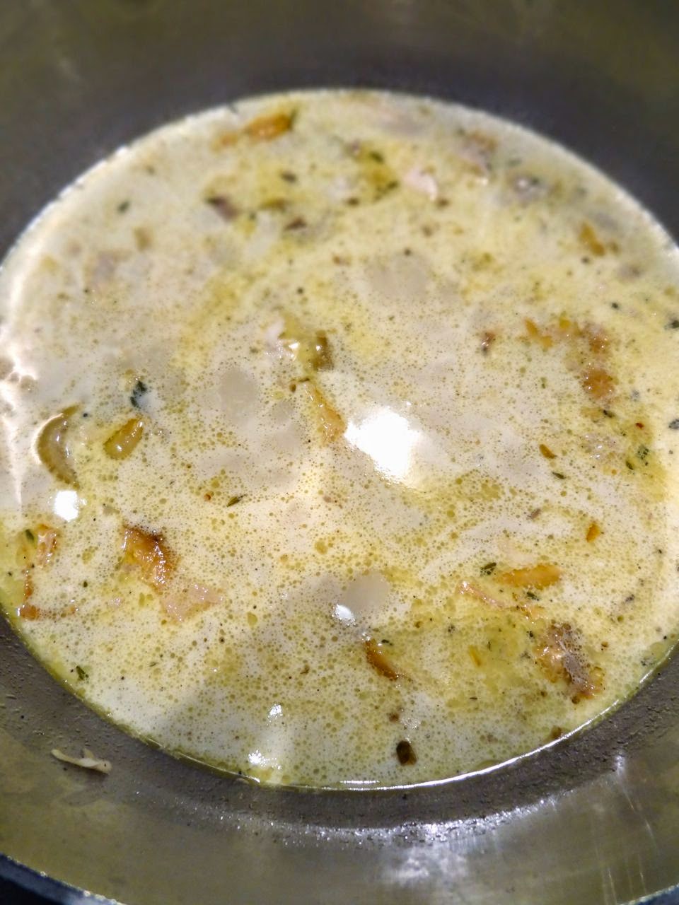 Scrumpdillyicious Chicken Soup with Crème Fraîche and Capellini