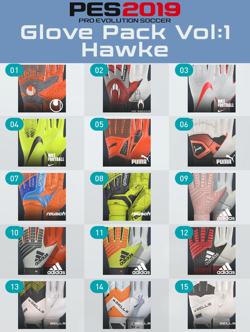 ultigamerz: PES 2019 Gloves-Pack Vol.1 by Hawke