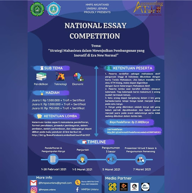 Lomba Esai tingkat Nasional Tema Strategi Mahasiswa dalam Lomba Esai tingkat Nasional Tema Strategi Mahasiswa dalam