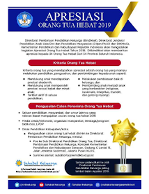 Kemdikbud Mengadakan Kegiatan Apresiasi Orang Tua Hebat Tahun 2019 Salam semangat buat seluruh Orang Tua Hebat Kemdikbud Mengadakan Kegiatan Apresiasi Orang Tua Hebat Tahun 2019