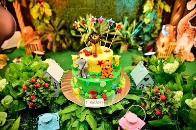 Jungle Theme Birthday Cake Table by Birthday Craft Pune