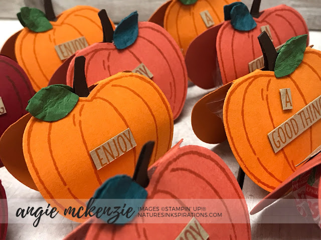 By Angie McKenzie for Stampin' Dreams Blog Hop; Click READ or VISIT to go to my blog for details! Featuring the Apple Builder Punch, Harvest Hellos and Country Home Stamp Sets by Stampin' Up!; #pumpkinpatch  #apples #countryhomestampset #harvesthellosbundle #naturesinkspirations #makingotherssmileonecreationatatime #cardtechniques #stampinup  #3dprojects