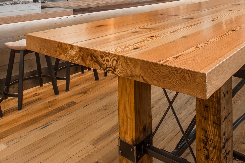 Real Industrial Edge Furniture llc Reclaimed wood & steel farm table