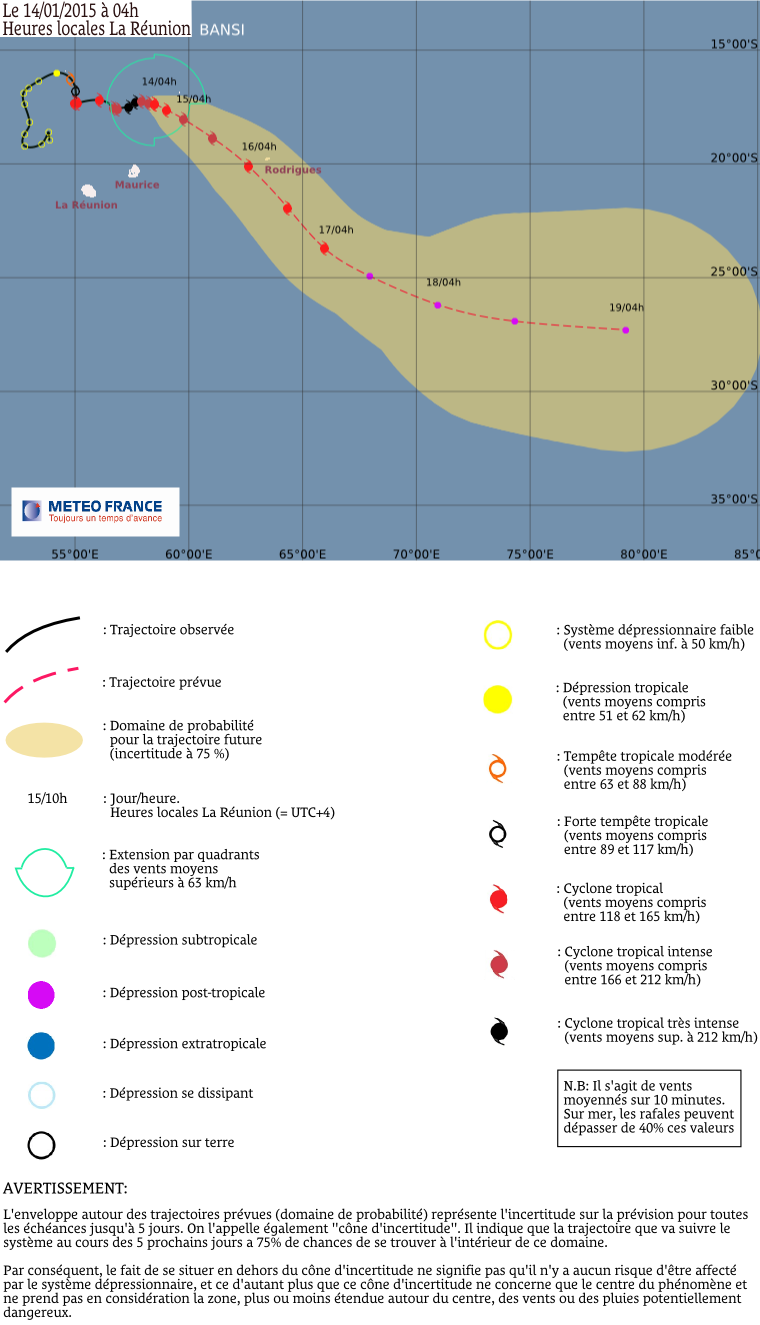 Cyclone tropical Bansi: le point à 4h00