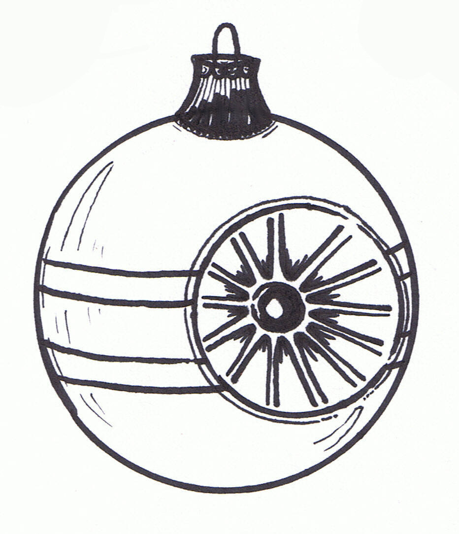free black and white christmas ornament clipart - photo #7